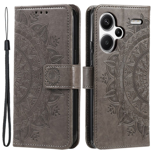 Xiaomi Redmi Note 13 Pro+ 5G Handyhülle – mit Mandala-Blume-Aufdruck, PU-Leder, Flip