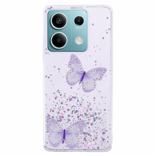 Xiaomi Redmi Note 13 5G Handyhülle – AW Series Gehäuse aus Epoxidharz mit Schmetterlingsmuster und großem hinteren Linsenloch