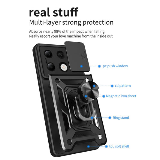 Xiaomi Redmi Note 13 4G Handyhülle – aus kratzfestem PC und TPU mit Ständer