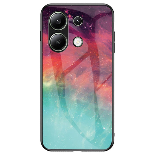 Xiaomi Redmi Note 13 4G Handyhülle – Sternenhimmel-Musterdruck aus gehärtetem Glas