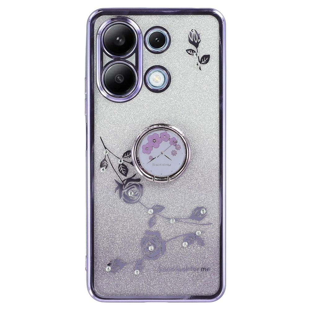 KADEM For Xiaomi Redmi Note 13 4G Cell Phone Case Glitter Gradient Ring Kickstand TPU Cover