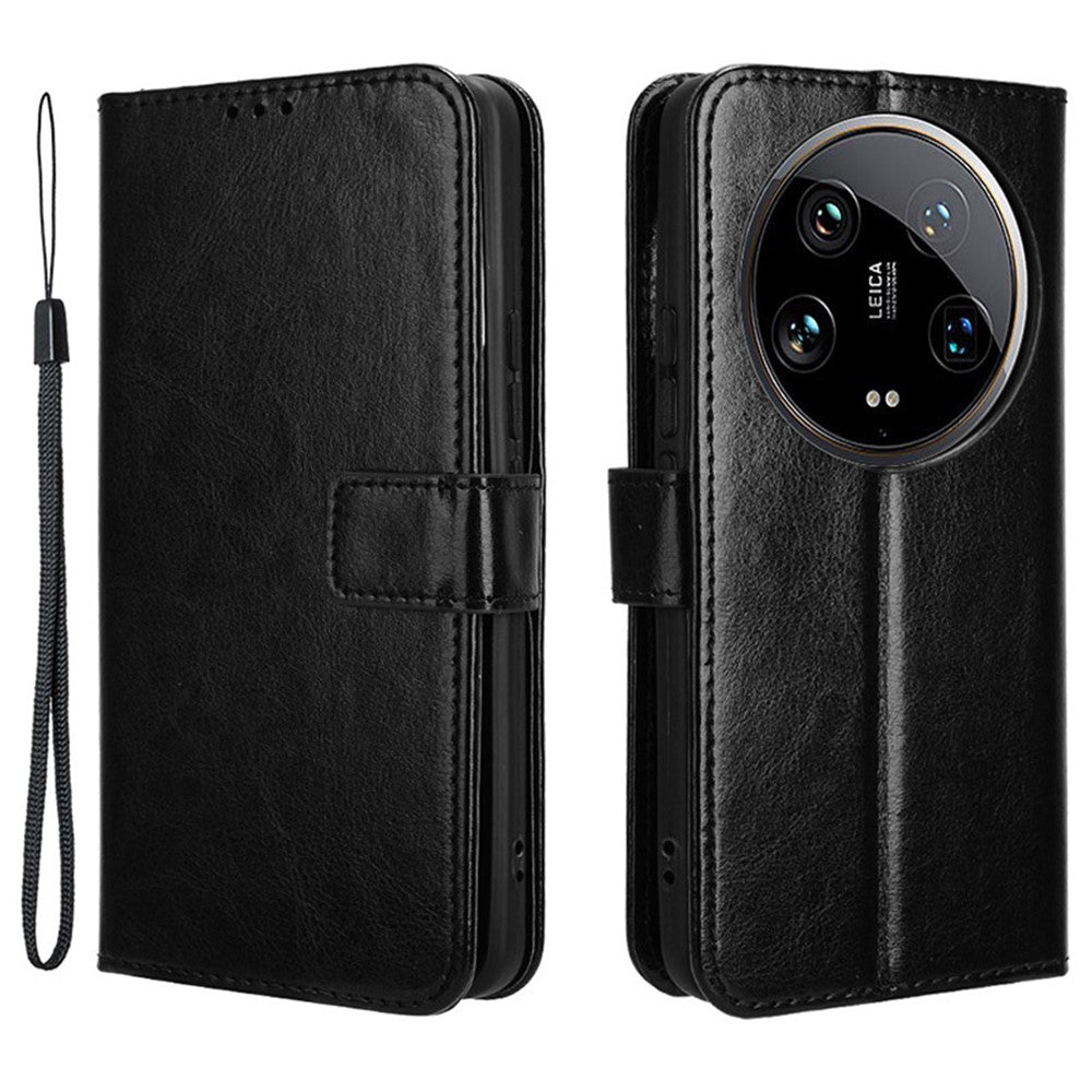 For Xiaomi 14 Ultra Leather Cover Wallet Crazy Horse Texture Shockproof Phone Case