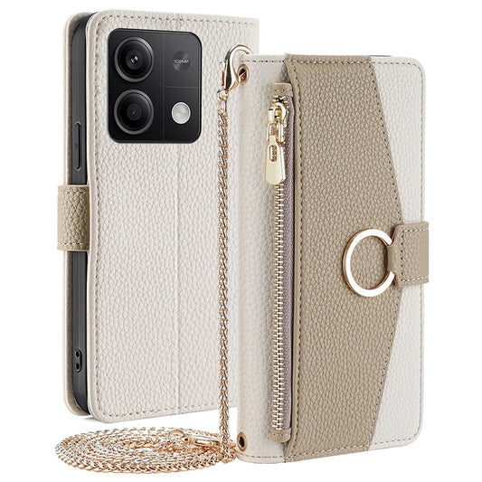 Xiaomi Redmi Note 13 5G Handyhülle – Brieftaschen-, Schultergurt, Spiegel innen, Leder