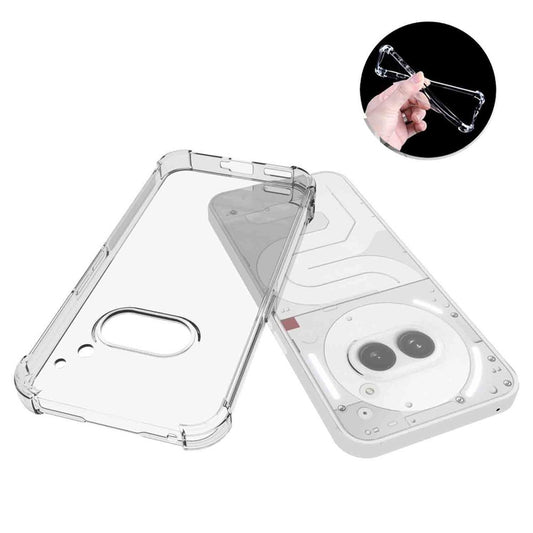 Nothing Phone (2a) Plus / Phone (2a) Transparente Handyhülle – Weiche TPU-Rückseite, vier Ecken mit Airbag