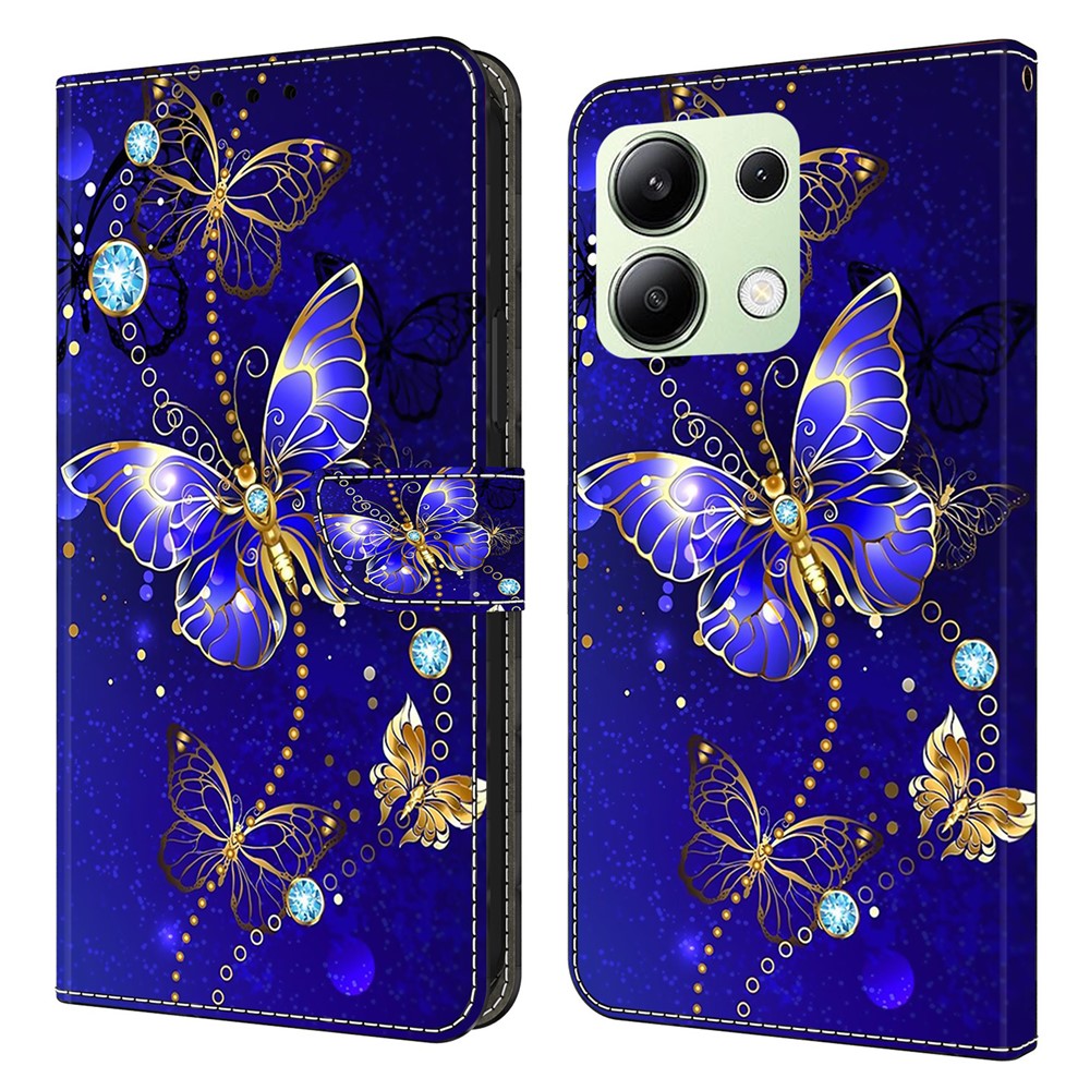 For Xiaomi Redmi Note 13 4G Wallet Phone Case Anti-Fall 3D Pattern Printing Leather Flip Cover