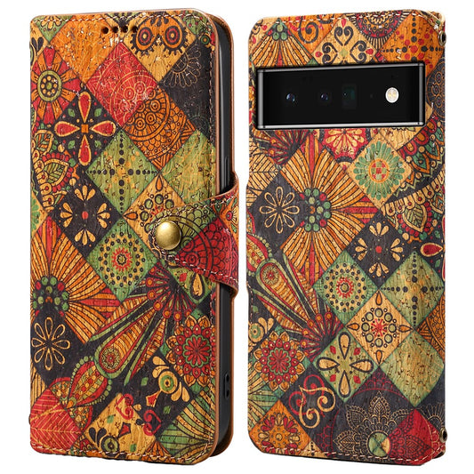 Pixel 6 Pro 5G Lederhülle – Mit Blumenmuster, Brieftasche & Ständer