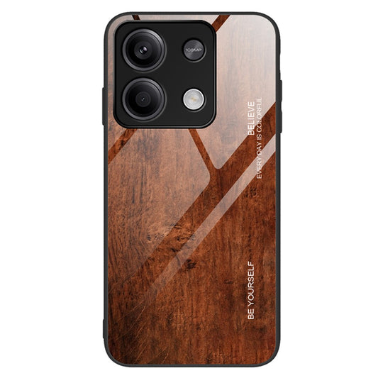 Xiaomi Redmi Note 13 5G Handyhülle – Gehärtetes Glasgehäuse, TPU-Rahmen, Holzstruktur