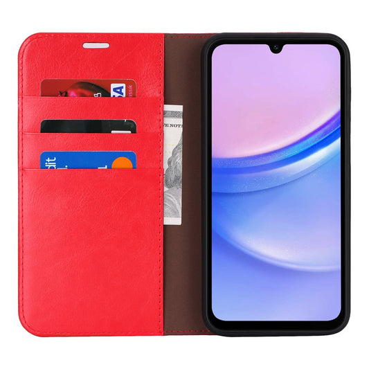 Galaxy A15 5G Echtleder-Hülle mit Kartenfach