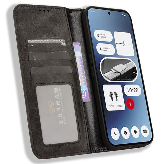 Nothing Phone (2a) Plus / Phone (2a) Wallet-Handyhülle – Aus strapazierfähigem PU-Leder, mit Standfunktion & integriertem Portemonnaie