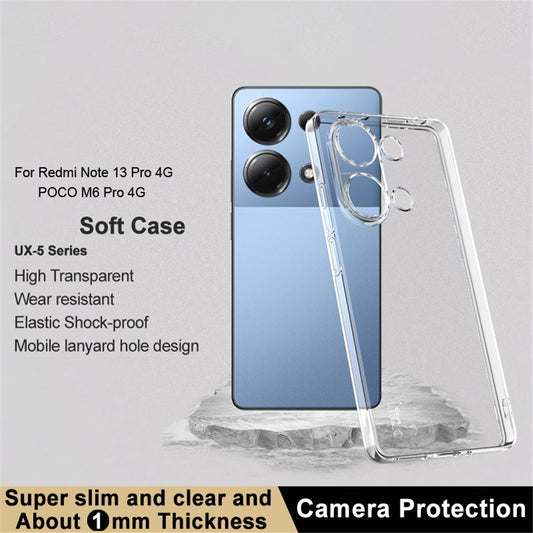 Xiaomi Redmi Note 13 Pro 4G / Xiaomi Poco M6 Pro 4G Handyhülle – IMAK UX-5 Series Slim Case Kristallklare TPU- für Poco M6 Pro 4G