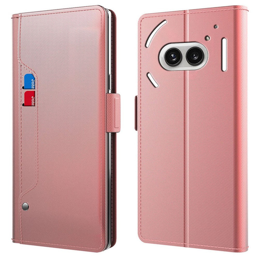 Nothing Phone (2a) Plus / Phone (2a) Wallet-Handyhülle – Aus PU-Leder mit Ständer, Kartenhalter & Spiegel