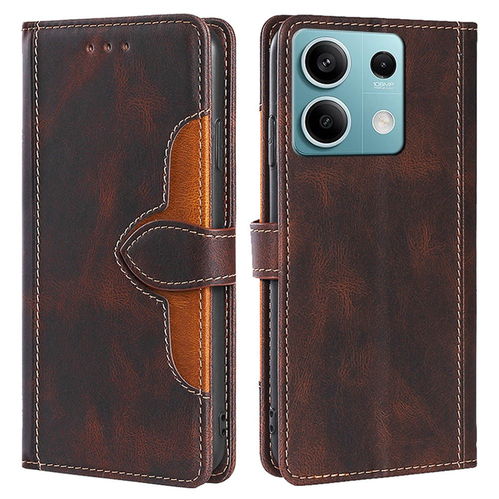 For Xiaomi Redmi Note 13 4G Wallet Case Leather Phone Cover Straw Hat Pattern