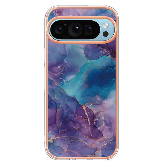 Pixel 9 / 9 Pro Schutzhülle – Mit Marmormuster 2,0 mm Galvanik-Rückseite