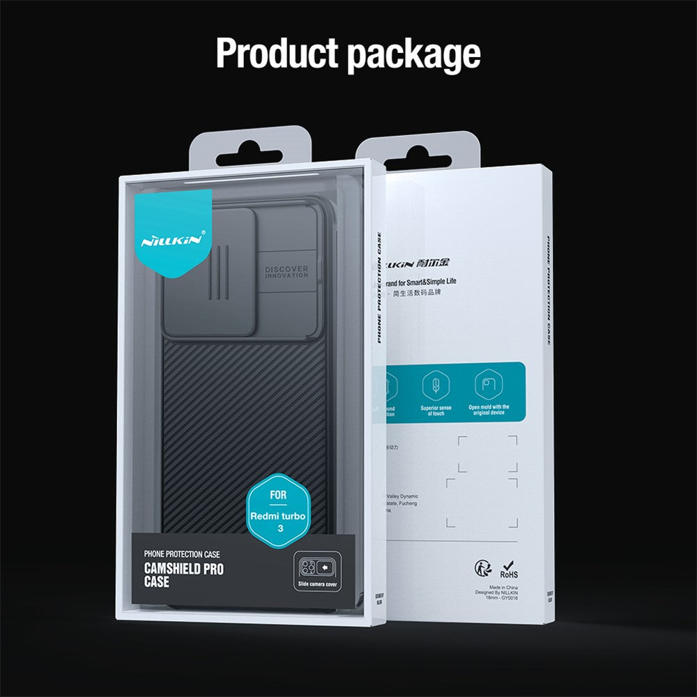 NILLKIN Camshield Pro Series for Xiaomi Redmi Turbo 3 5G / Poco F6 5G Case PC+TPU Slide Camera Lid Phone Cover