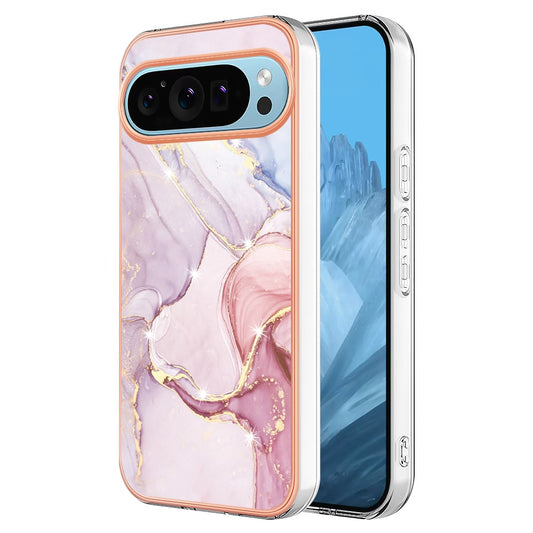 Pixel 9 / 9 Pro Schutzhülle – Mit Marmormuster 2,0 mm Galvanik-Rückseite