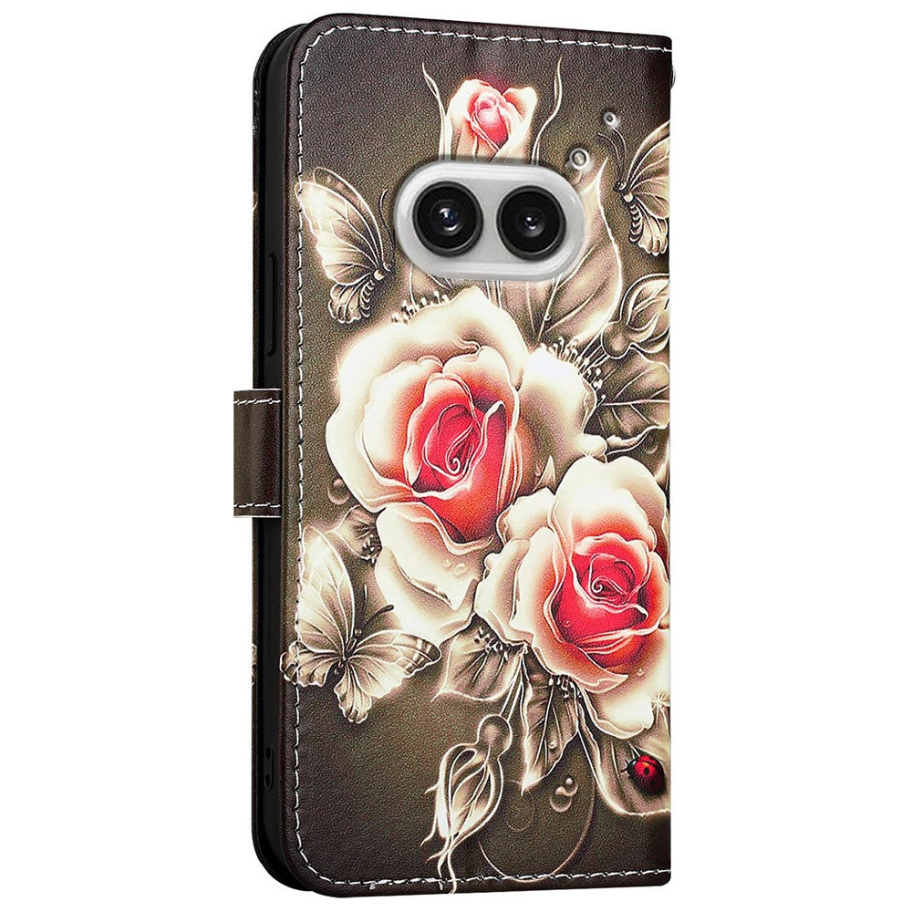Nothing Phone (2a) Plus / Phone (2a) Wallet-Handyhülle – Aus Leder, mit Trageriemen & Kartenhalter, bedruckt mit einem Muster, Handyhalterung