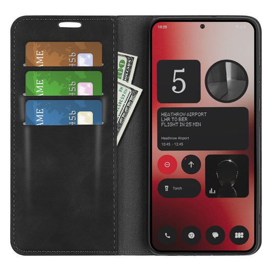 Nothing Phone (2a) Plus / Phone (2a) Wallet-Handyhülle – Aus PU-Leder, mit Ständer, Schutzhülle mit griffiger Oberfläche