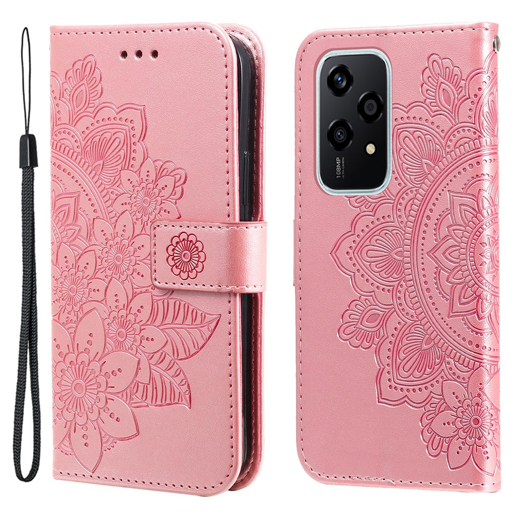 For Honor 200 Lite Case Floral Pattern PU Leather Wallet Stand Phone Cover