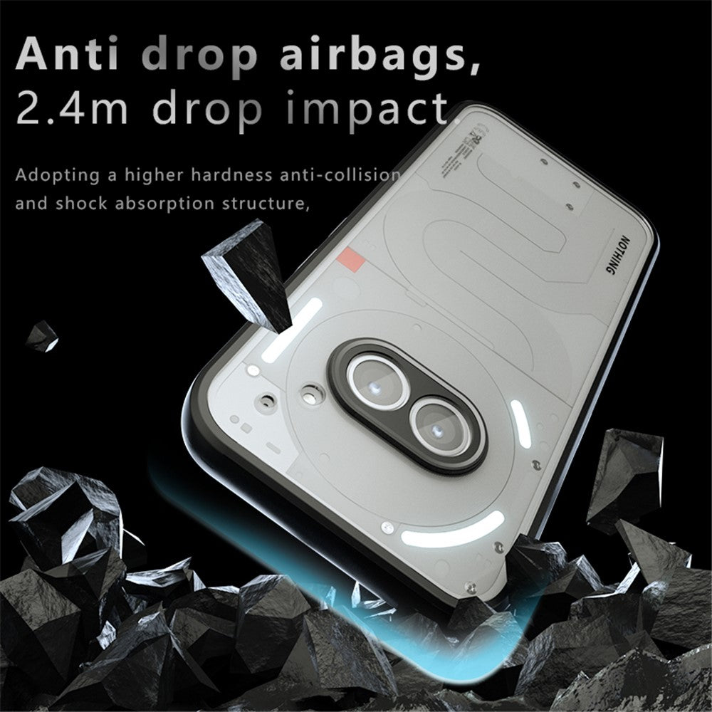 Nothing Phone (2a) Handyhülle – Aus TPU + PC, matte Handy-Rückseite, Transparent Schwarz