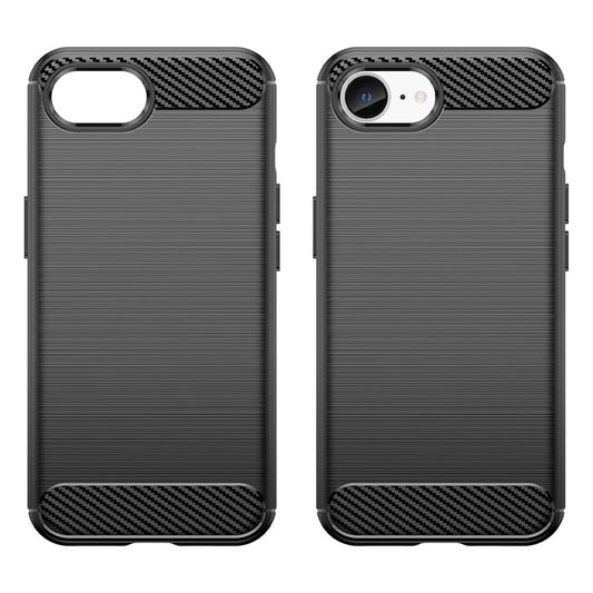 For iPhone 17e / 16e Case Carbon Fiber Texture Flexible TPU Brushed Phone Cover