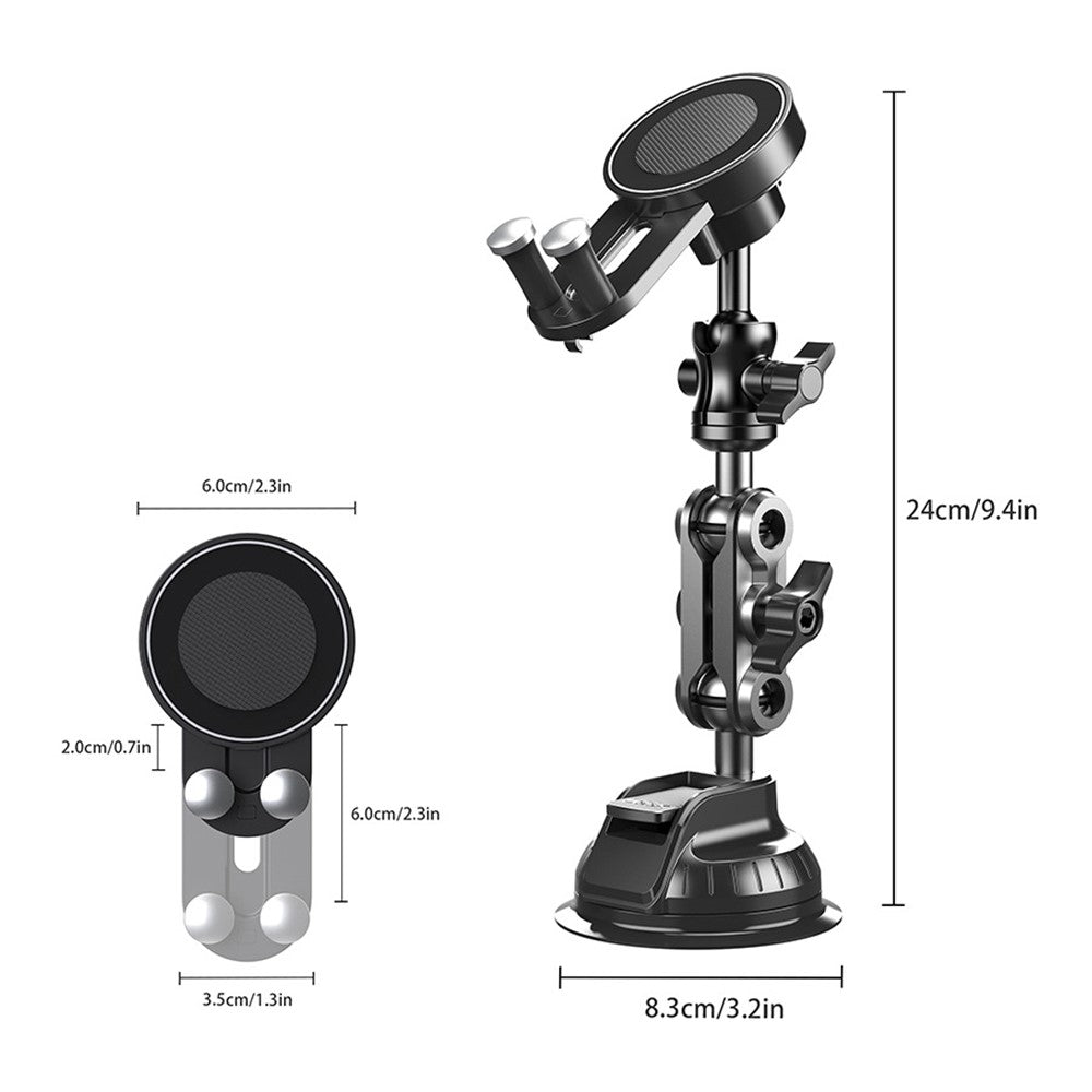 X037 Short Type Car Phone Holder Suction Cup Base Long Arm Cellphone Bracket