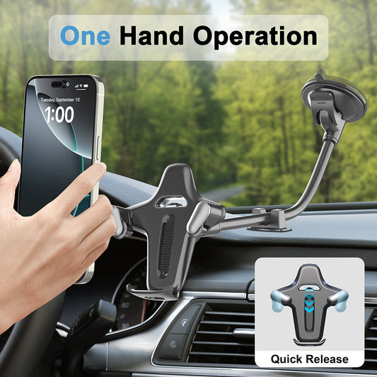 Auto-Handyhalterung – X034 Gooseneck Car Phone Mount Suction Cup Windshield Dashboard Holder Flexible Long Arm 360 Degree Adjustable Mobile Holder for 4.7-7.2 Inch Phones