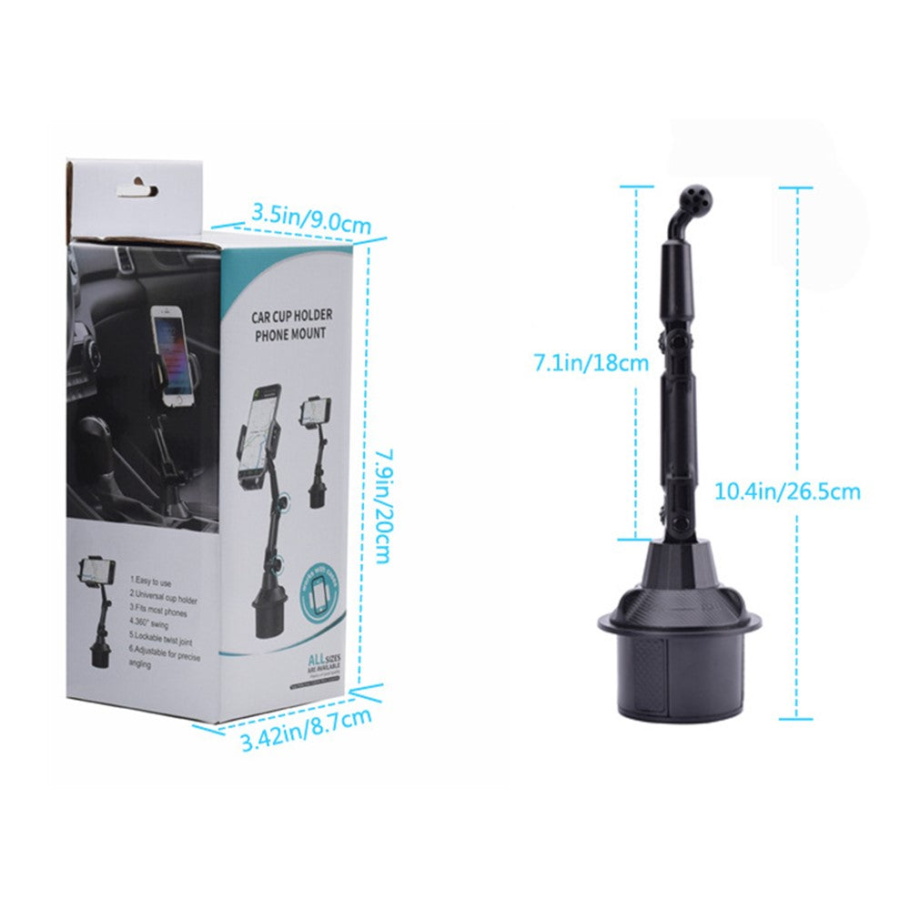 Universal Car Cup Holder Mount Adjustable Cellphone Stand 360 Degrees Rotation Phone Bracket