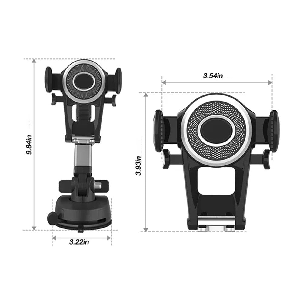X0666 Multifunction Car Dashboard Phone Holder Adjustable Windshield Cell Phone Mount for Vehicles, Trucks