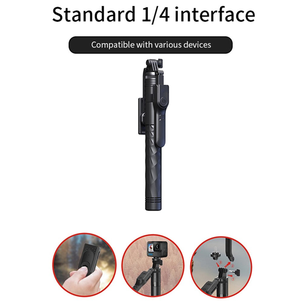 JMARY KT-239 Selfie-Stick mit Stativfunktion – 1,75 m, mit Handyhalterung & drehbarem Design