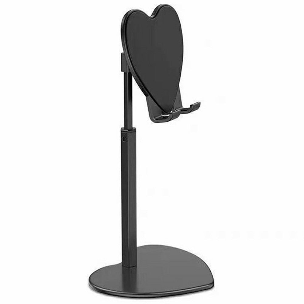 K8 Aluminum Alloy Heart-Shaped Phone Stand Adjustable Angle Foldable Holder for Smartphones / Tablets