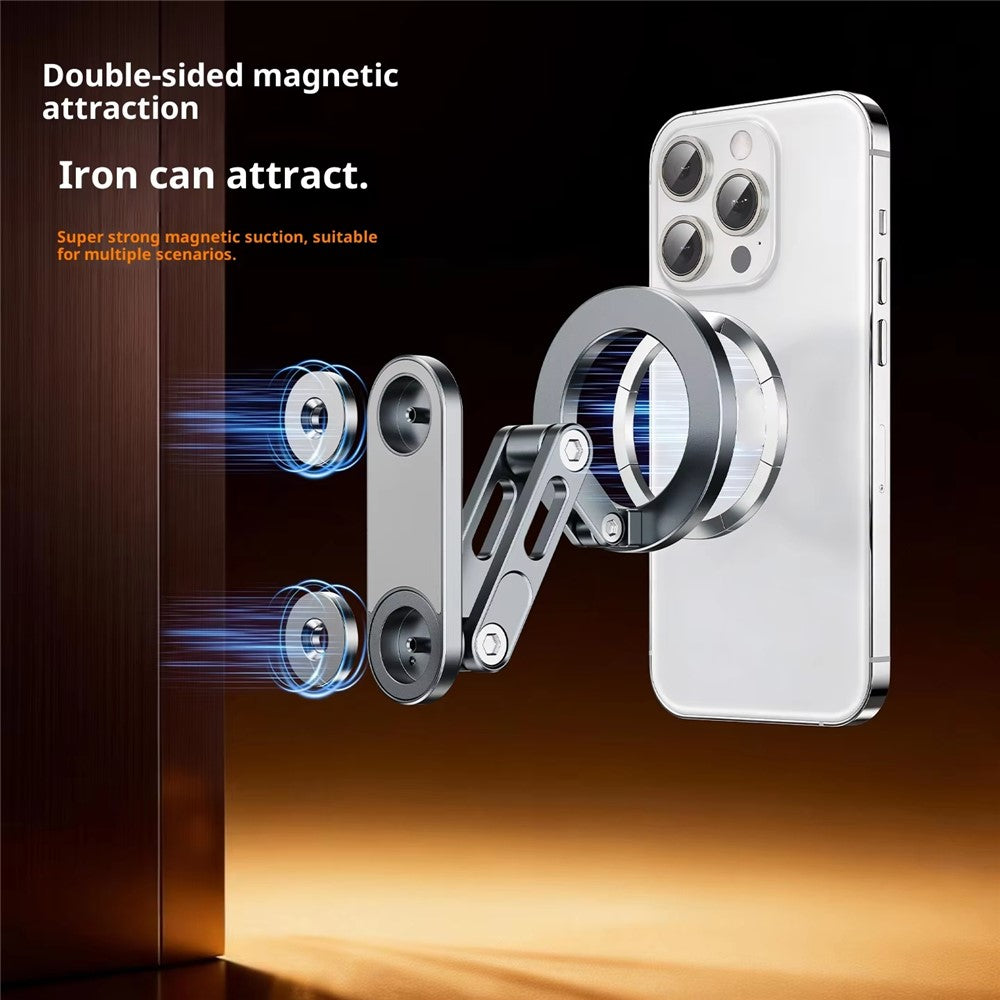 Z21 Dual-Sided Magnetic Phone Stand Foldable Aluminum Alloy 360 Degree Adjustable Double Sided Phone Holder for iPhone 17 / 16 / 15 / 14 / Galaxy