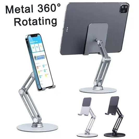 Faltbare Tisch-Handyhalterung – Aus Aluminiumlegierung, für Handys & Tablet, 360° drehbar