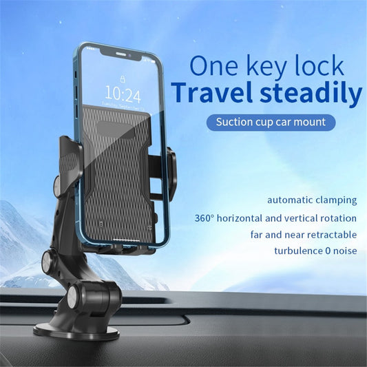 Auto-Handyhalterung – XZ3+JZ6 Nano Suction Cup Base Phone Holder Automatic Clamping Three Segment Bracket XZ3+JZ6 Nano-Saugnapf-Basis-Telefonhalter, automatische Klemmung, dreiteilige Halterung für Auto-Armaturenbrett/Windschutzscheibe