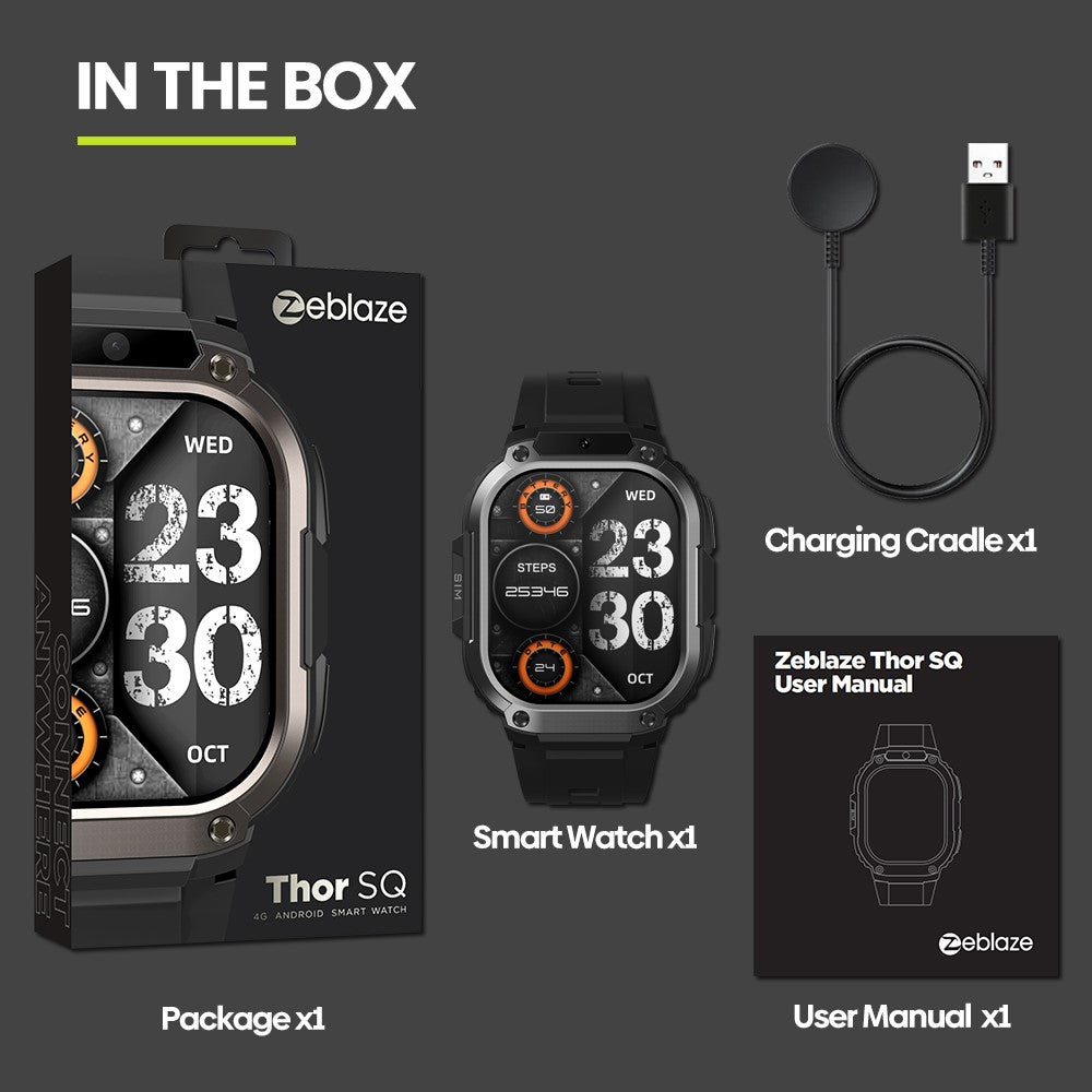 ZEBLAZE Thor SQ Sport-Smartwatch – 2,13-Zoll-AMOLED-Display, Videoanrufen, 4G, 2+16 GB Speicher, GPS, WiFi, Kamera 2MP