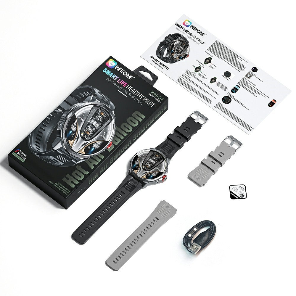WEKOME WH-07 Smartwatch – Zinklegierung, wasserdicht, Bluetooth-kompatibel, 1,85 Zoll HD-Display, Gesundheitsüberwachung, mit 2 Armbändern