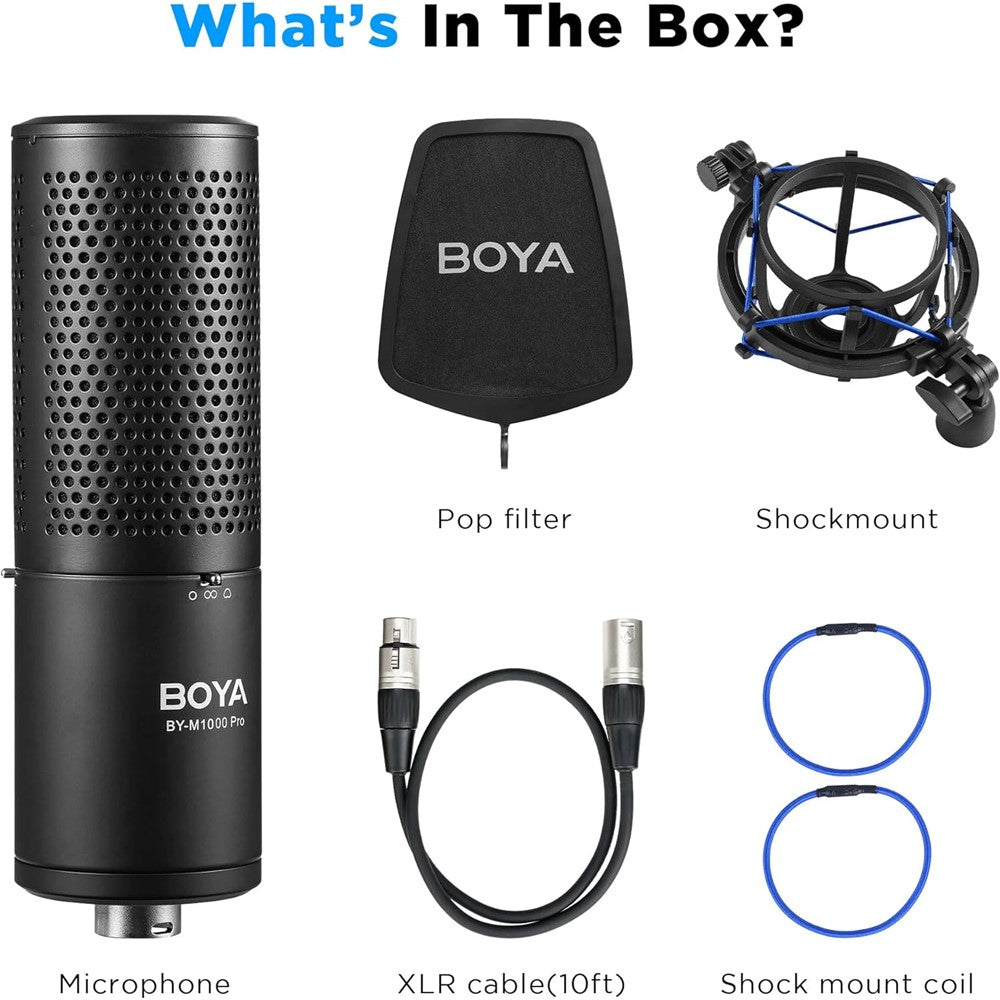 BOYA BY-M1000 Kondensatormikrofon – Gesangs- & Podcast-Mikrofon