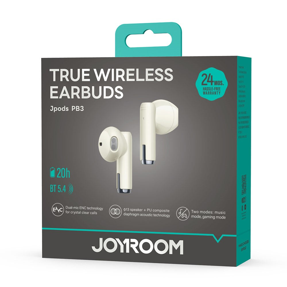 JOYROOM Jpods JR-PB3 TWS Kabelloser In-Ear Kopfhörer – BT Ohrhörer, 13mm Treiber ENC Geräuschunterdrückung, wasserdicht