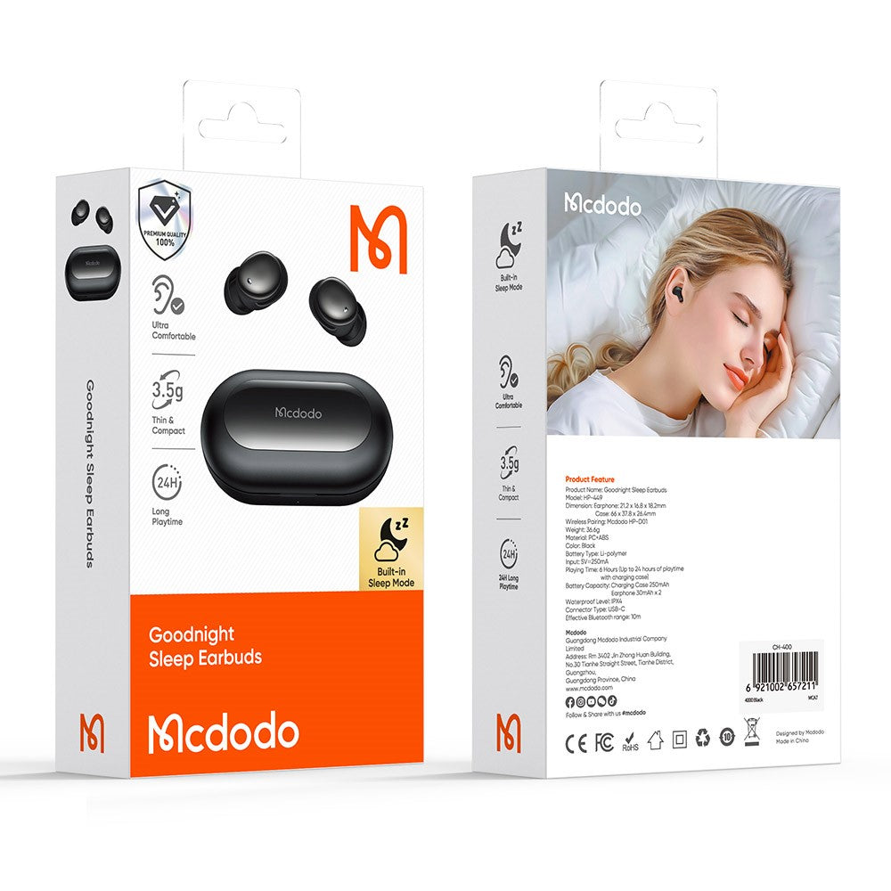 MCDODO HP-4490 D01 Serie TWS Kabelloser In-Ear Kopfhörer – BT 5.3 Schlafkopfhörer