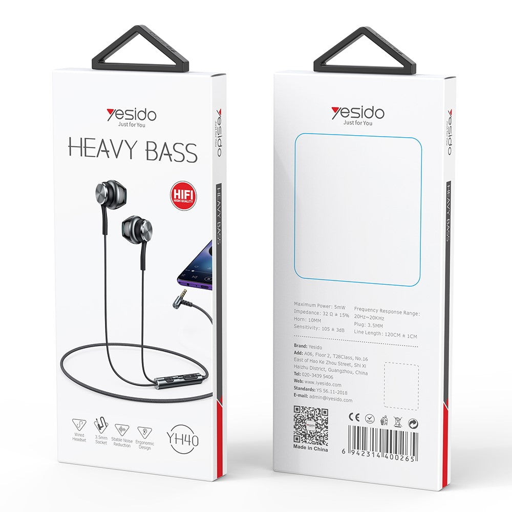 YESIDO YH40 In-Ear Kopfhörer – Mit 3,5-mm-Klinkenstecker, HiFi-Sound & Mikrofon