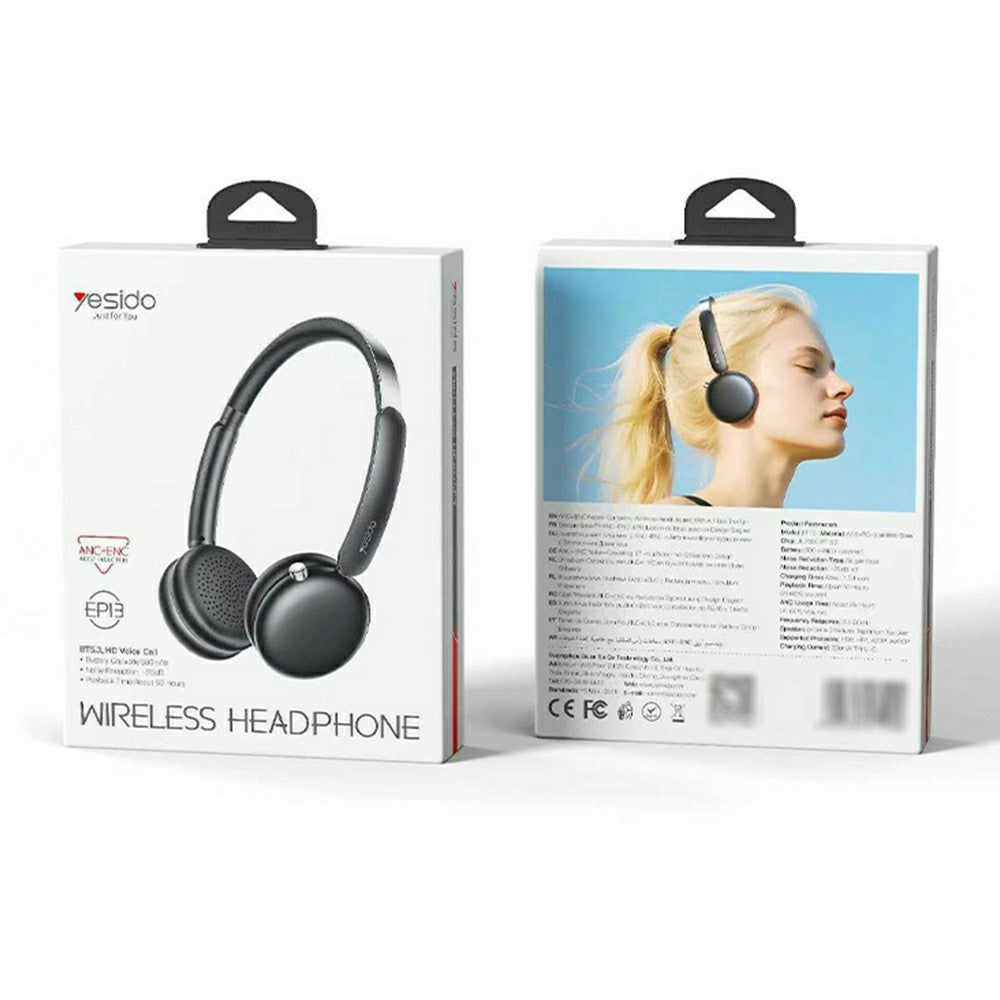 YESIDO EP13 Kabelloser On-Ear Kopfhörer – Mit ANC+ENC, Bluetooth-kompatibel