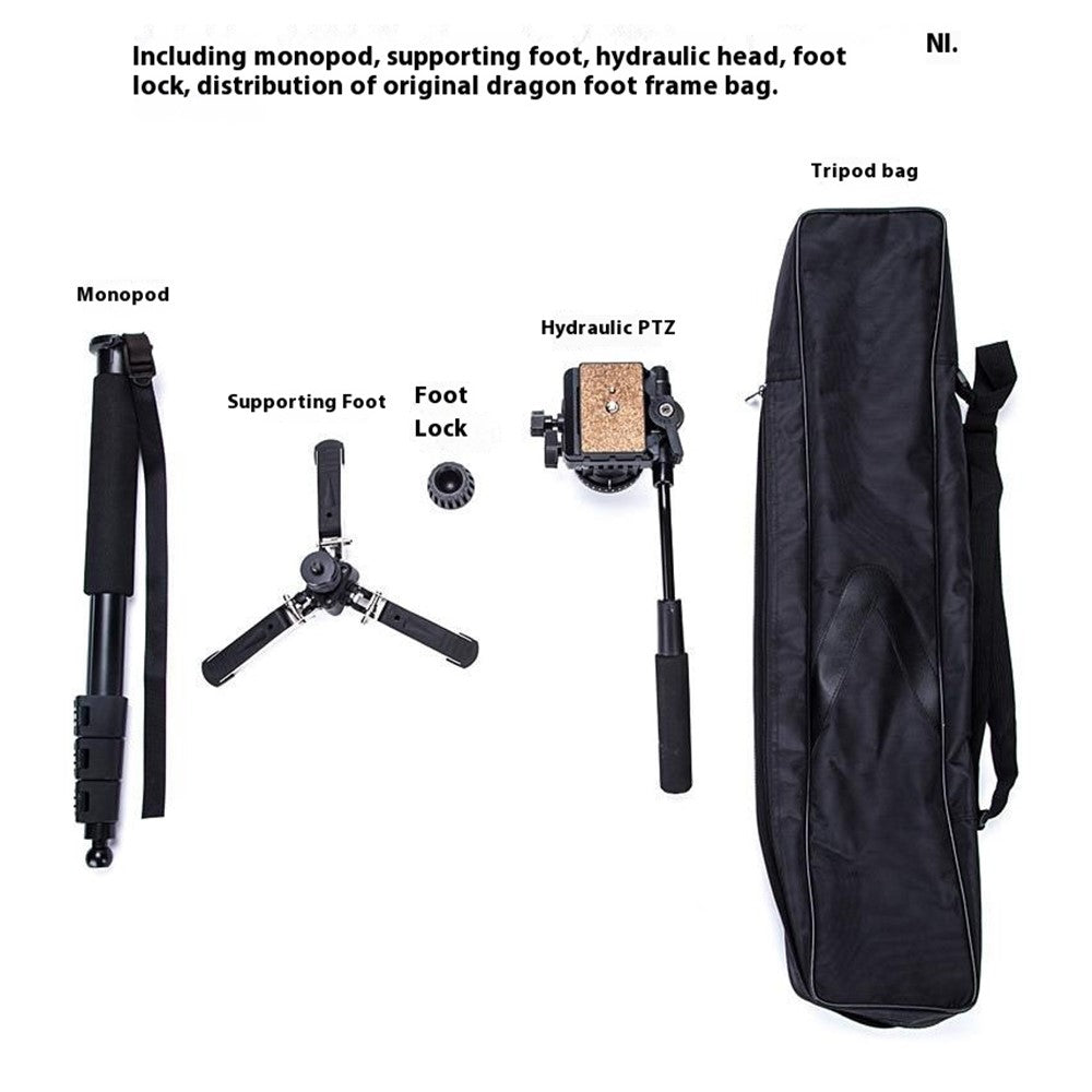 YUNTENG VCT-588 Monopod mit Stützfuß – Ausziehbar, Hydraulik, Gimbal, für DSLR-Kamera-Camcorder