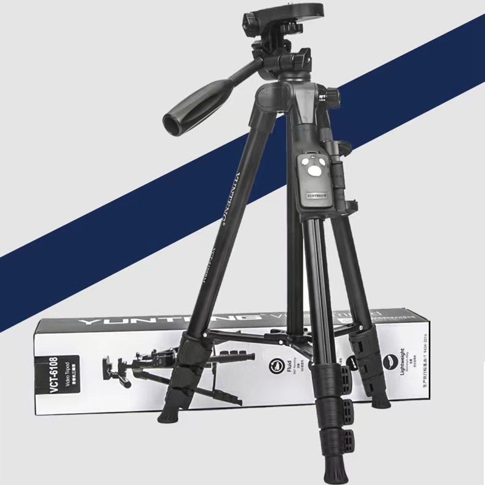 YUNTENG VCT-6108 Stativ – Mit Tragetasche & Bluetooth-kompatibler Fernbedienung, für Handys & Kameras