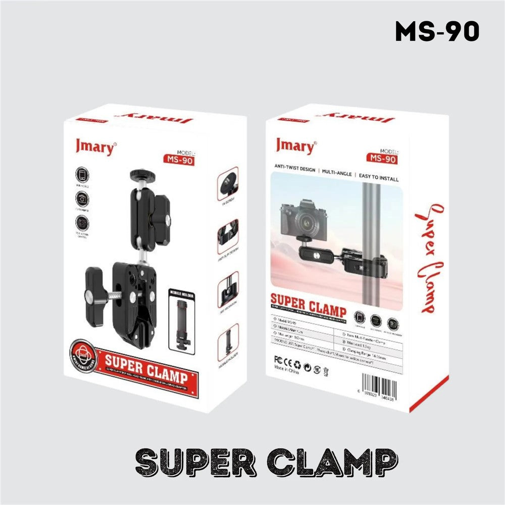 JMARY MS-90 Doppelkugelkopfadapter – Für Action-Kameras, mit Handy-/Kamera-Klemme