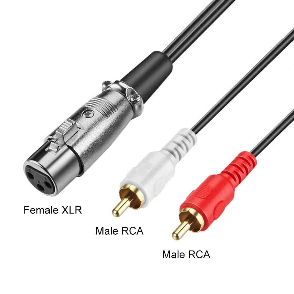 JUNSUNMAY Y-Splitter-Adapterkabel – 0,15 m, Dual-RCA-Stecker auf XLR-Buchse, für Mikrofon, Mischpult & Verstärker