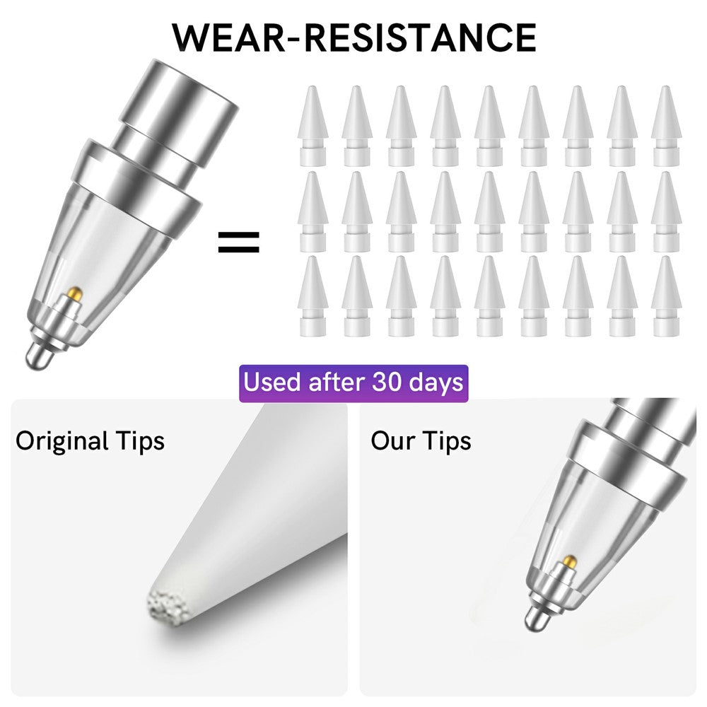 AHASTYLE WG155 Spitzen – Verschleißfest, für Apple Stift Pro / Stift (USB-C) / 2. / 1. Generation