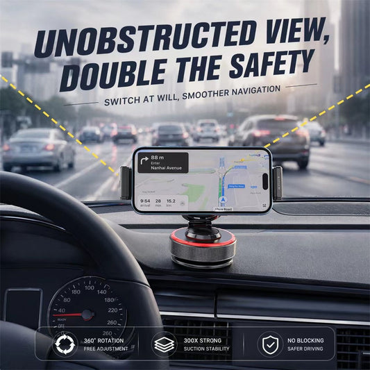 Auto-Handyhalterung – K33 Magnetischer Autotelefonhalter, 360-Grad-Drehung, Vakuumsauger, Armaturenbretthalterung, Anti-Vibrations-Ständer