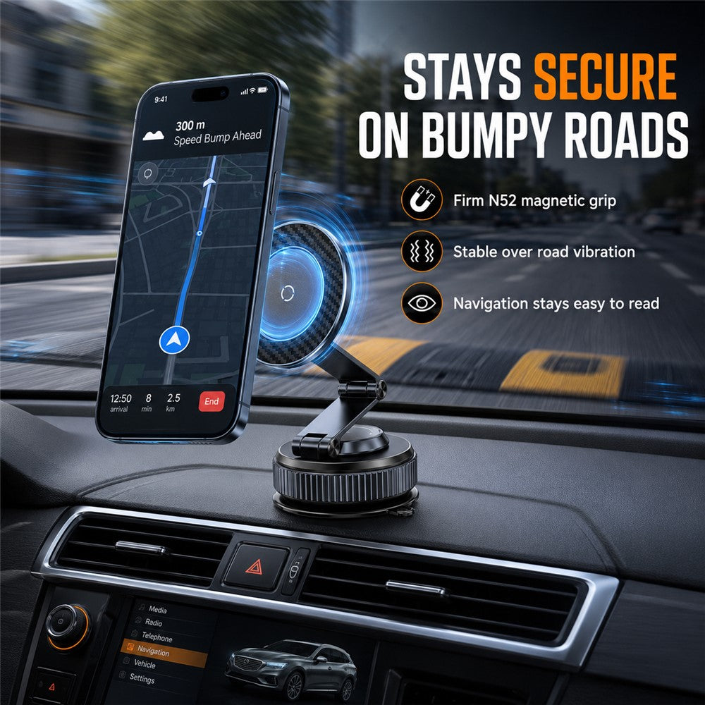 K001B Magnetic Car Phone Mount N52 Magnet 360 Degree Rotation Dashboard Stand Foldable Holder for Smartphone