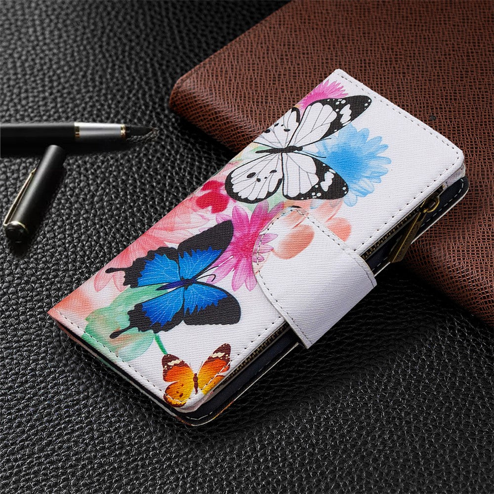 iPhone 12/12 Pro Handyhülle mit Reißverschluss-Tasche & Muster