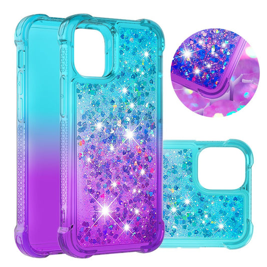 iPhone 12 mini Glitter-Hülle – Farbverlauf mit funkelndem Puder