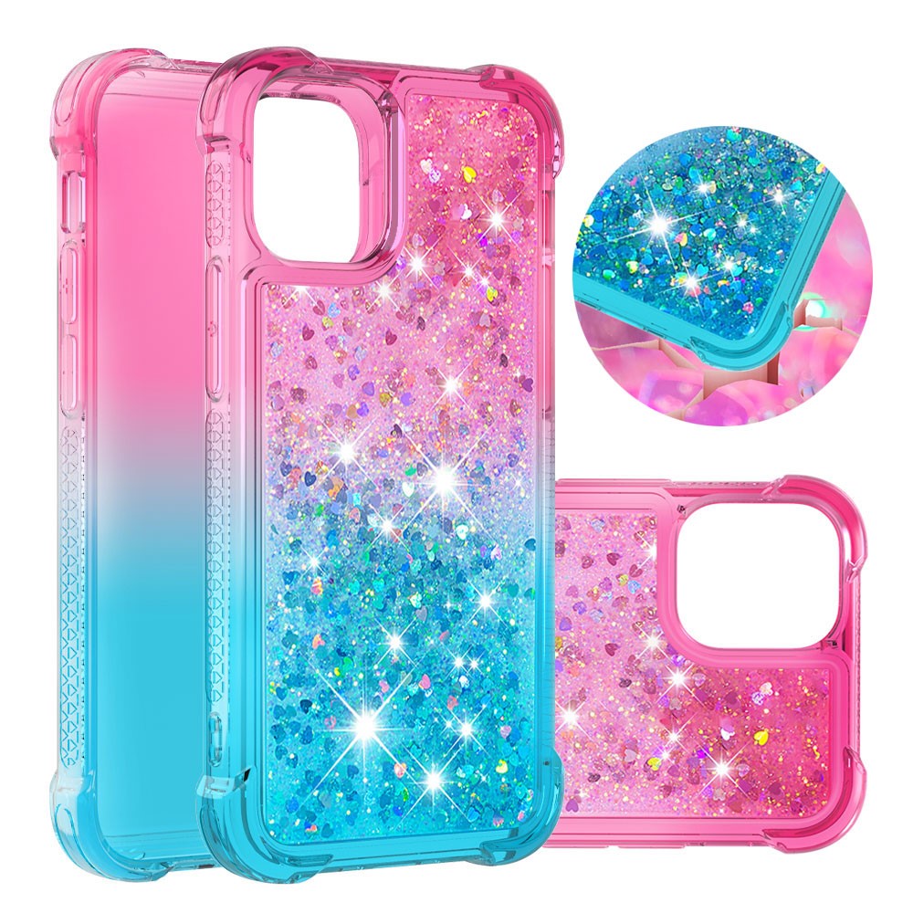 iPhone 12 mini Glitter-Hülle – Farbverlauf mit funkelndem Puder